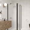 Shower enclosure Hietakari Infinia 253, black frame, satin frosted glass Shower enclosure Hietakari Infinia 253, black frame, satin frosted glass