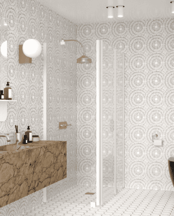 Shower enclosure Hietakari Infinia 253, fixed wall + hinged door with fixed part