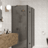 Shower enclosure Hietakari Infinia 254, black frame, grey tinted glass Shower enclosure Hietakari Infinia 254, black frame, grey tinted glass