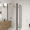 Shower enclosure Hietakari Infinia 254, black frame, clear glass Shower enclosure Hietakari Infinia 254, fixed wall + folding door with fixed part – 5
