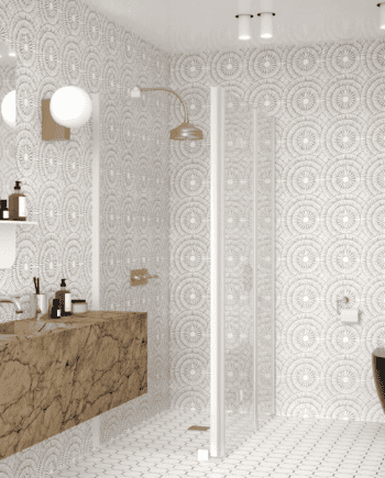 Shower enclosure Hietakari Infinia 254, fixed wall + folding door with fixed part
