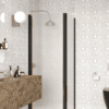 Shower enclosure Hietakari Infinia 255, black frame, satin frosted glass Shower enclosure Hietakari Infinia 255, black frame, satin frosted glass