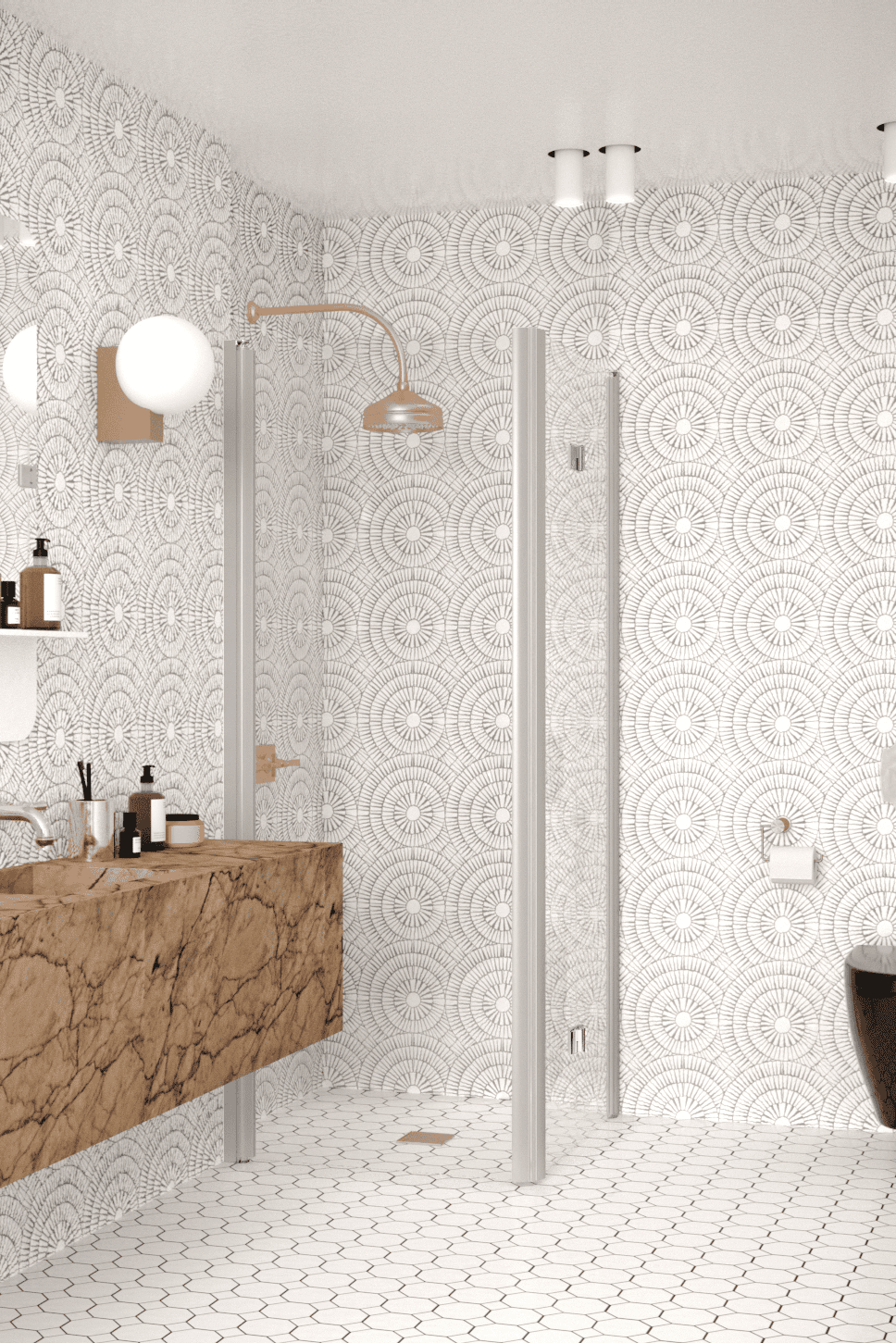 Shower enclosure Hietakari Infinia 256, aluminium frame, clear glass Shower enclosure Hietakari Infinia 256, aluminium frame, clear glass