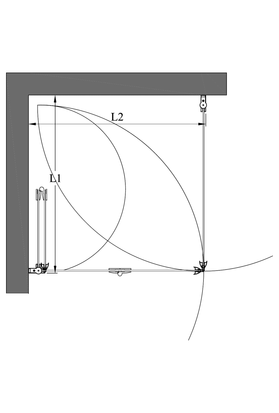 Shower enclosure Hietakari Infinia 256, hinged door + folding door – 2