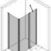 Shower enclosure Hietakari Infinia 257 – 3D drawing Shower enclosure Hietakari Infinia 257, hinged door + hinged door with fixed part – 3