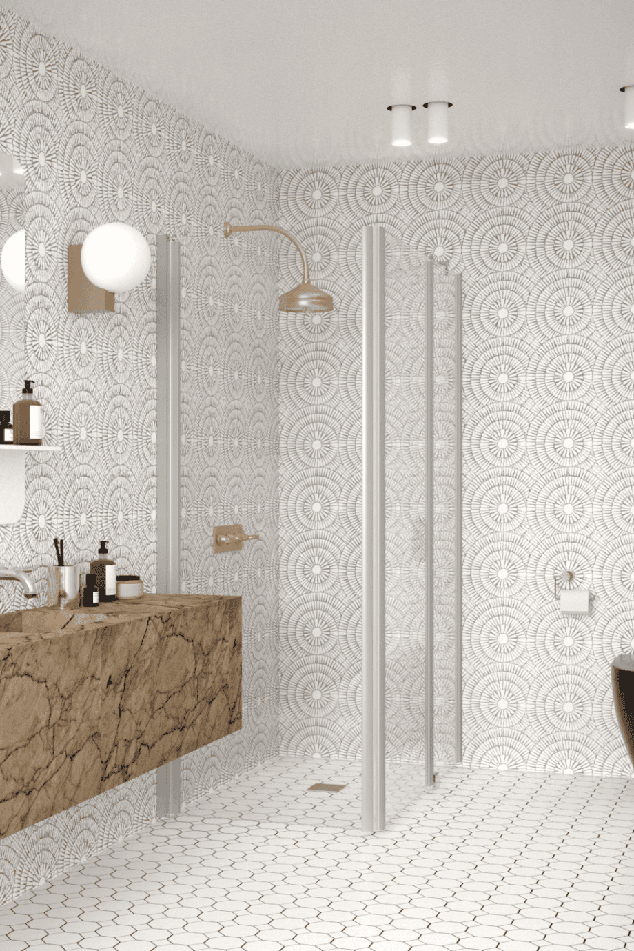 Shower enclosure Hietakari Infinia 257, aluminium frame, clear glass Shower enclosure Hietakari Infinia 257, aluminium frame, clear glass