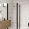 Shower enclosure Hietakari Infinia 257, black frame, clear glass Shower enclosure Hietakari Infinia 257, hinged door + hinged door with fixed part – 5