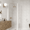 Shower enclosure Hietakari Infinia 257, white frame, clear glass Shower enclosure Hietakari Infinia 257, hinged door + hinged door with fixed part