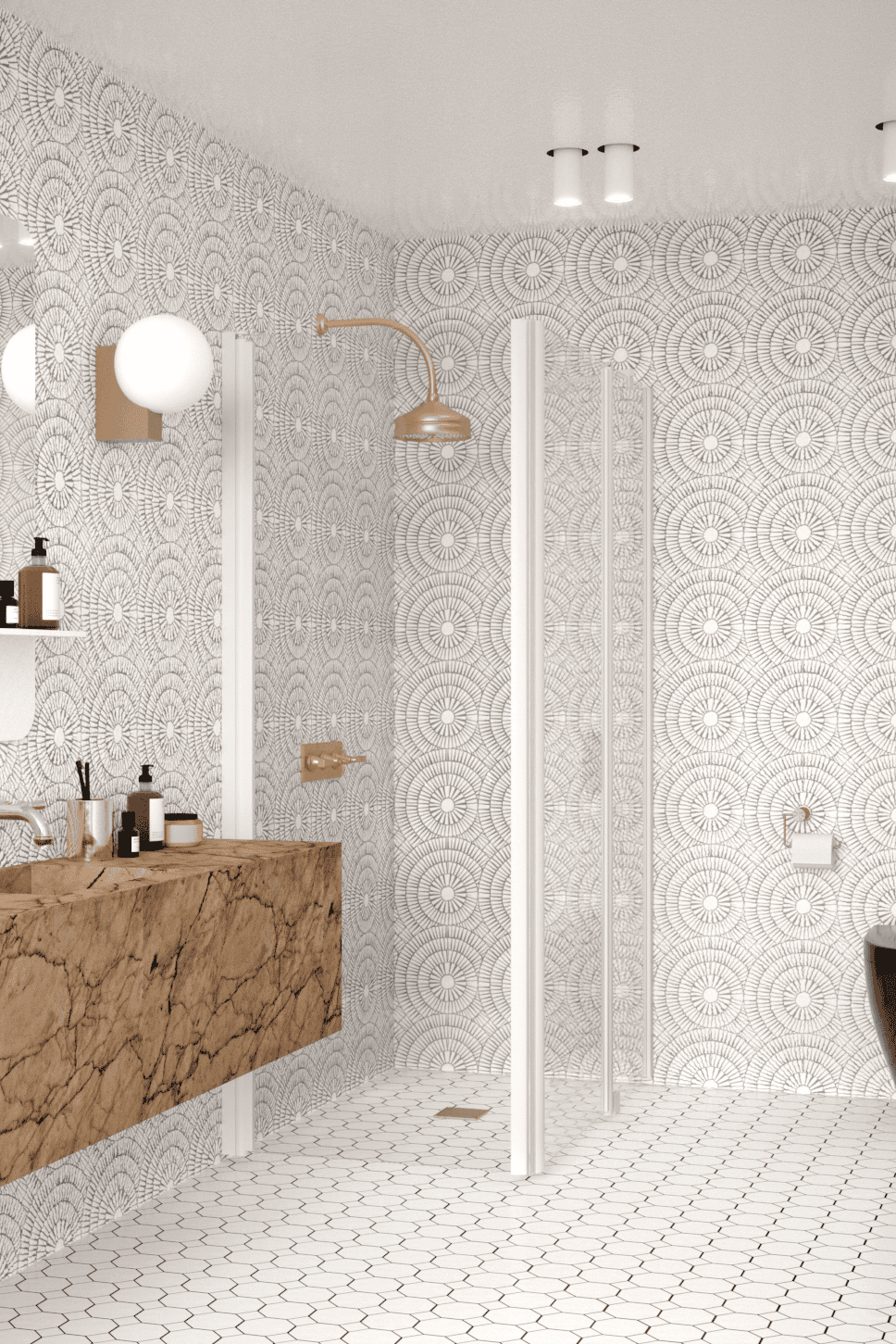 Shower enclosure Hietakari Infinia 257, hinged door + hinged door with fixed part