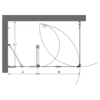 Shower enclosure Hietakari Infinia 258 – dimension drawing Shower enclosure Hietakari Infinia 258 – dimension drawing
