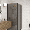 Shower enclosure Hietakari Infinia 258, black frame, grey tinted glass Shower enclosure Hietakari Infinia 258, black frame, grey tinted glass