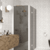 Shower enclosure Hietakari Infinia 258, white frame, grey tinted glass Shower enclosure Hietakari Infinia 258, white frame, grey tinted glass