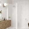 Shower enclosure Hietakari Infinia 258, white frame, satin frosted glass Shower enclosure Hietakari Infinia 258, white frame, satin frosted glass
