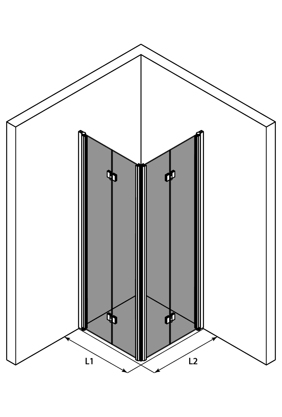 Shower enclosure Hietakari Infinia 259, folding door + folding door – 3