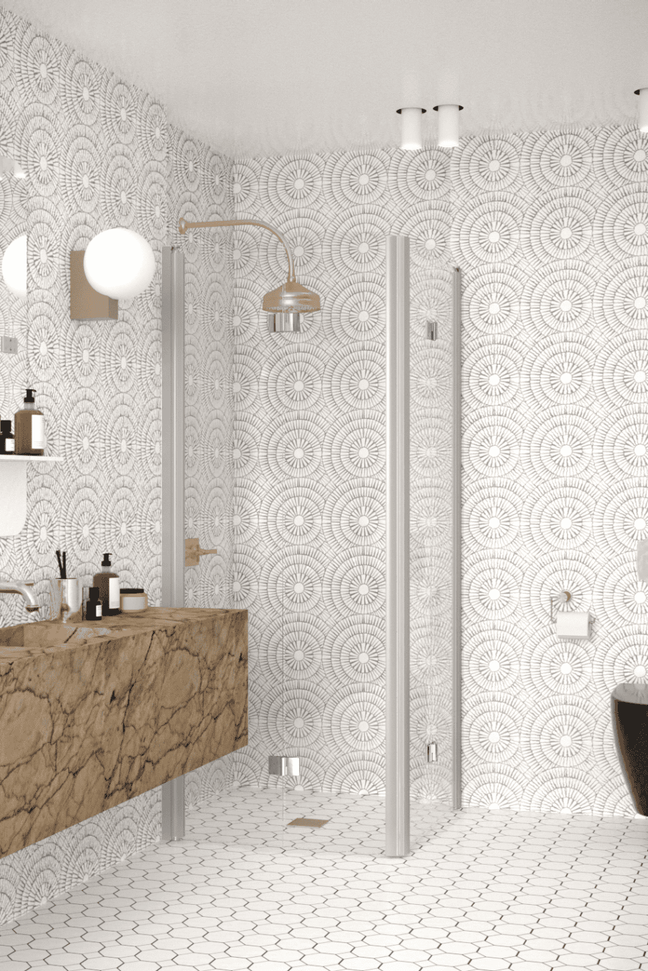 Shower enclosure Hietakari Infinia 259, aluminium frame, clear glass Shower enclosure Hietakari Infinia 259, folding door + folding door – 4