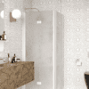 Shower enclosure Hietakari Infinia 259, white frame, Chinchilla patterned glass Shower enclosure Hietakari Infinia 259, white frame, Chinchilla patterned glass