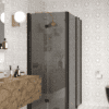 Shower enclosure Hietakari Infinia 260, black frame, grey tinted glass Shower enclosure Hietakari Infinia 260, black frame, grey tinted glass