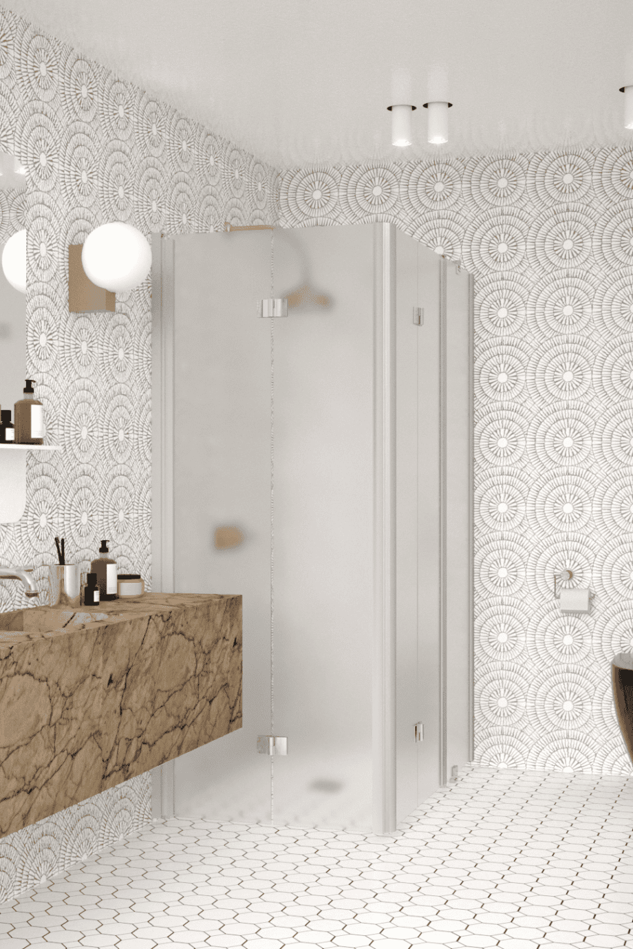 Shower enclosure Hietakari Infinia 261, aluminium frame, satin frosted glass Shower enclosure Hietakari Infinia 261, aluminium frame, satin frosted glass