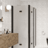 Shower enclosure Hietakari Infinia 261, black frame, Chinchilla patterned glass Shower enclosure Hietakari Infinia 261, black frame, Chinchilla patterned glass