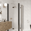 Shower enclosure Hietakari Infinia 261, black frame, satin frosted glass Shower enclosure Hietakari Infinia 261, black frame, satin frosted glass