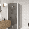 Shower enclosure Hietakari Infinia 261, white frame, grey tinted glass Shower enclosure Hietakari Infinia 261, white frame, grey tinted glass