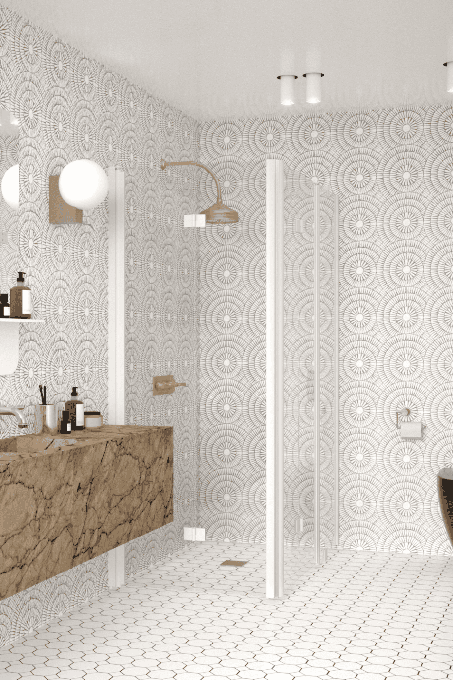 Shower enclosure Hietakari Infinia 261, white frame, clear glass Shower enclosure Hietakari Infinia 261, folding door + folding door with fixed part