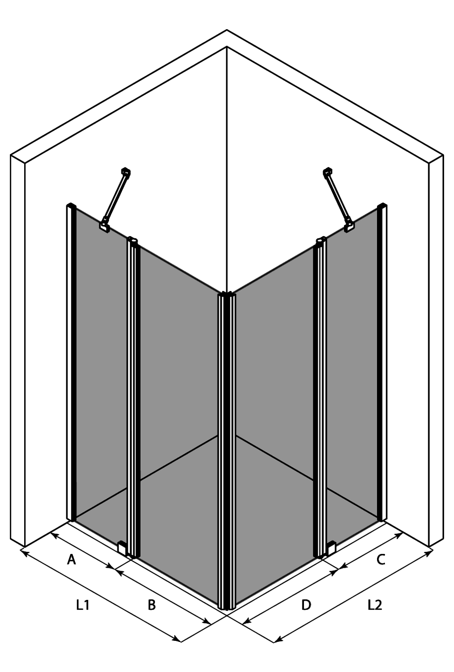 Shower enclosure Hietakari Infinia 262 – 3D drawing Shower enclosure Hietakari Infinia 262 – 3D drawing