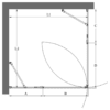 Shower enclosure Hietakari Infinia 262 – dimension drawing Shower enclosure Hietakari Infinia 262 – dimension drawing