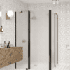 Shower enclosure Hietakari Infinia 262, black frame, satin frosted glass Shower enclosure Hietakari Infinia 262, black frame, satin frosted glass