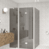 Shower enclosure Hietakari Infinia 263, aluminium frame, grey tinted glass Shower enclosure Hietakari Infinia 263, aluminium frame, grey tinted glass