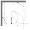 Shower enclosure Hietakari Infinia 263 – dimension drawing Shower enclosure Hietakari Infinia 263, hinged door with fixed part + folding door with fixed part – 2