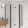 Shower enclosure Hietakari Infinia 263, black frame, Chinchilla patterned glass Shower enclosure Hietakari Infinia 263, black frame, Chinchilla patterned glass
