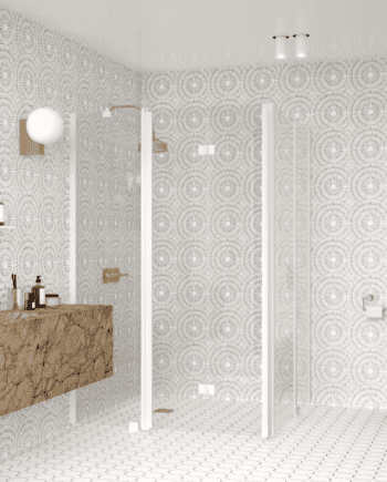 Shower enclosure Hietakari Infinia 263, hinged door with fixed part + folding door with fixed part
