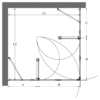 Shower enclosure Hietakari Infinia 264 – dimension drawing Shower enclosure Hietakari Infinia 264, folding door with fixed part + folding door with fixed part – 2