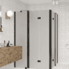 Shower enclosure Hietakari Infinia 264, black frame, Chinchilla patterned glass Shower enclosure Hietakari Infinia 264, black frame, Chinchilla patterned glass