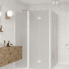 Shower enclosure Hietakari Infinia 264, white frame, Chinchilla patterned glass Shower enclosure Hietakari Infinia 264, white frame, Chinchilla patterned glass