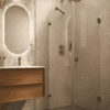 Shower enclosure Hietakari Vetro 540, Cocoa fittings, super bright glass