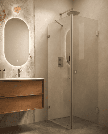 Shower enclosure Hietakari Vetro 540, chrome fittings, clear glass