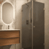 Shower enclosure Hietakari Vetro 540, brass fittings, black glass