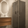 Shower enclosure Hietakari Vetro 540, Mocha fittings, black glass