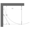 Shower enclosure Hietakari Vetro 540 – dimension drawing