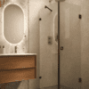 Shower enclosure Hietakari Vetro 540, black fittings, clear glass