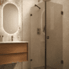 Shower enclosure Hietakari Vetro 540, black fittings, bronze tinted glass