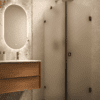 Shower enclosure Hietakari Vetro 540, black fittings, super bright satin glass