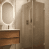Shower enclosure Hietakari Vetro 540, Sand fittings, brown reeded glass