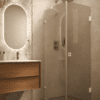 Shower enclosure Hietakari Vetro 540, white fittings, bronze tinted glass