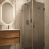 Shower enclosure Hietakari Vetro 541, Cocoa fittings, grey reeded glass Shower enclosure Hietakari Vetro 541, Cocoa fittings, grey reeded glass