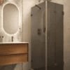 Shower enclosure Hietakari Vetro 541, Cocoa fittings, black glass Shower enclosure Hietakari Vetro 541, Cocoa fittings, black glass