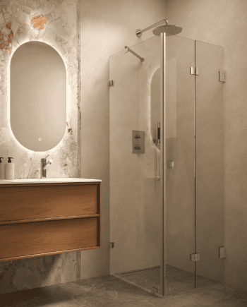 Shower enclosure Hietakari Vetro 541, chrome fittings, clear glass