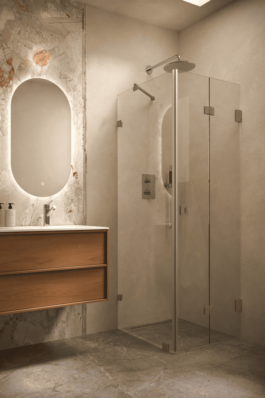 Shower enclosure Hietakari Vetro 541, Mocha fittings, clear glass Shower enclosure Hietakari Vetro 541, Mocha fittings, clear glass